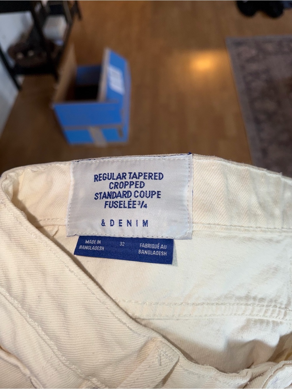 H&M &Denim Regular Tapered Cropped Standard Coupe Fuselee 3/4 Jeans 32 - Picture 4 of 4